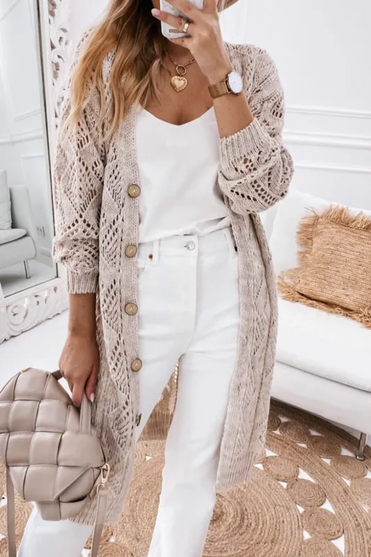 Mckenzie Hollow-out Openwork Knit Cardigan by Threaded Pear sold by Zulily