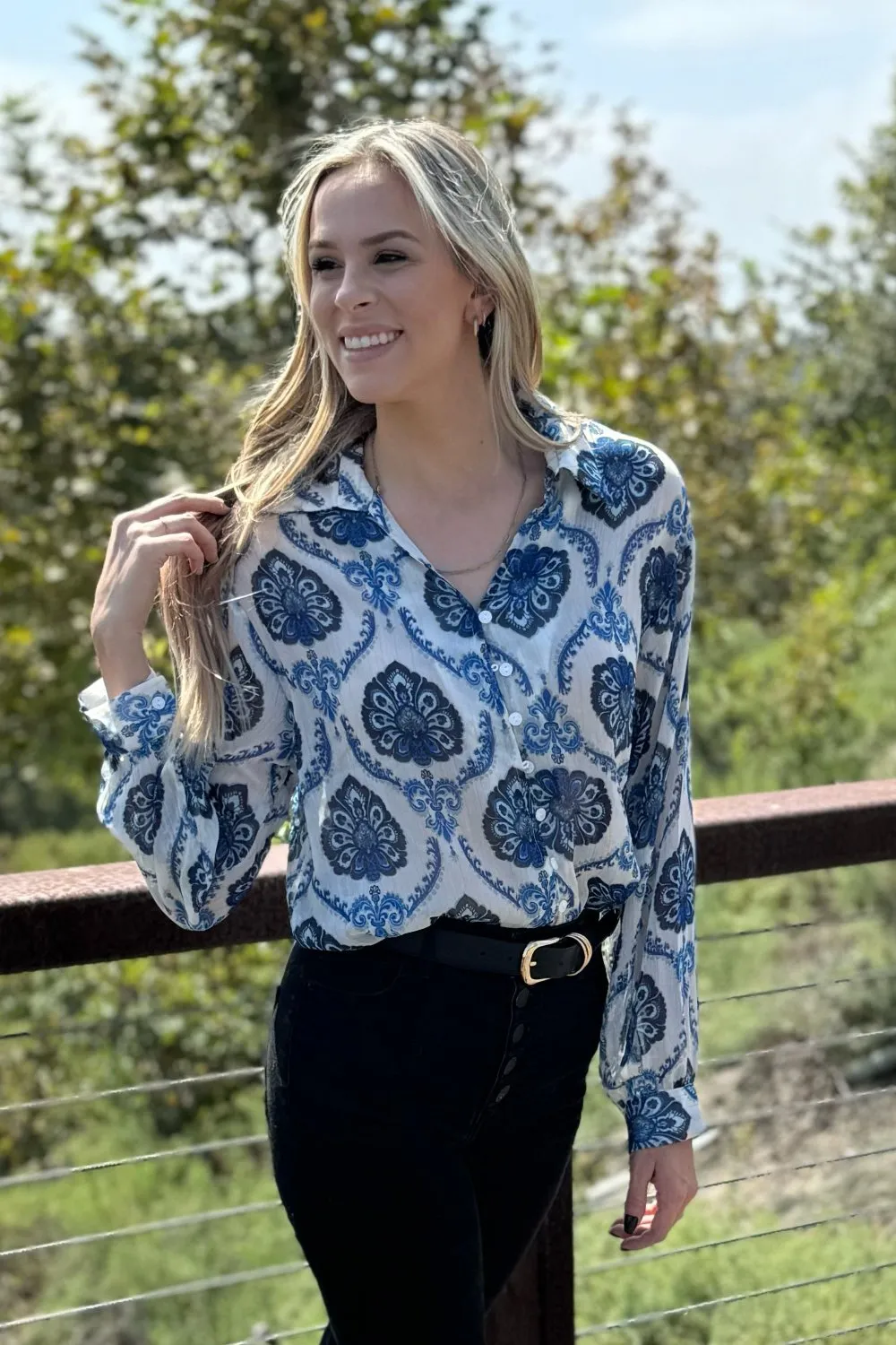 Mila Pattern Button Top by Threaded Pear sold by Zulily product image thumbnail 5