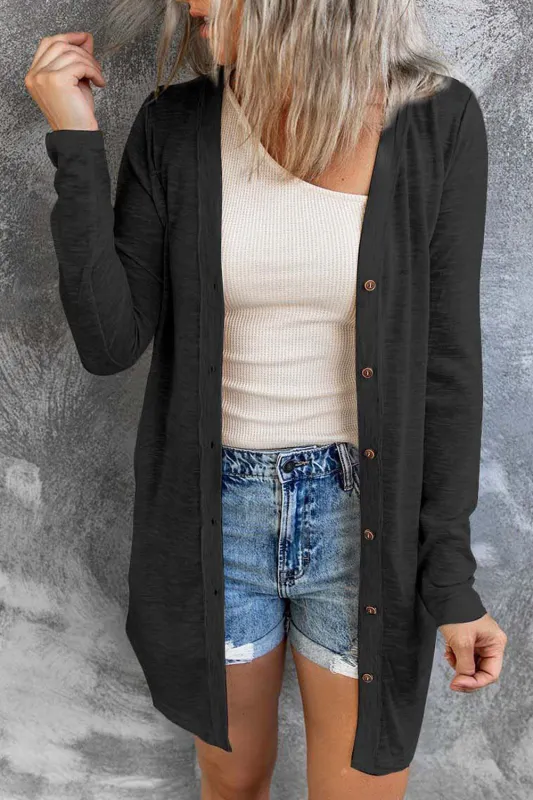 Madison Open-Front Buttons Cardigan by Threaded Pear sold by Zulily