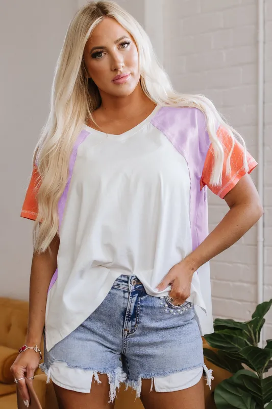 Rosalee V Neck Exposed Seam High Low Top by Threaded Pear sold by Zulily