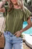 Skyla Pleated Flutter Sleeve Satin Top by Threaded Pear sold by Zulily
