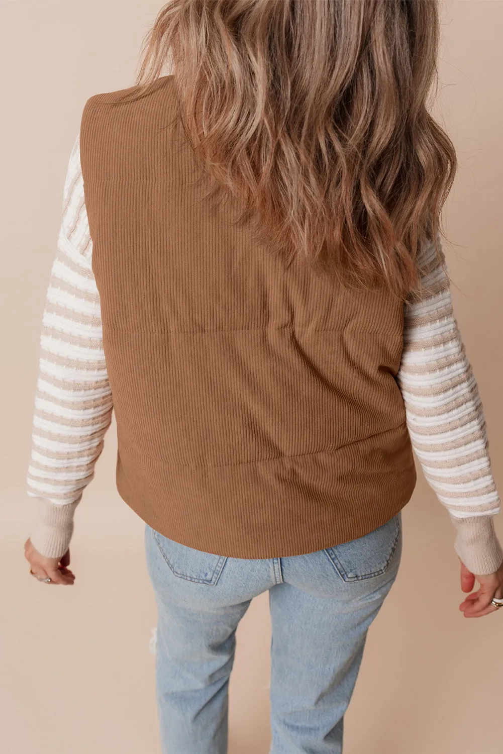 Natalia Corduroy Zipped Puffer Vest by Threaded Pear sold by Zulily product image thumbnail 2