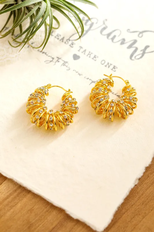 White Rhinestone Spiral Earrings by Threaded Pear made by Zulily