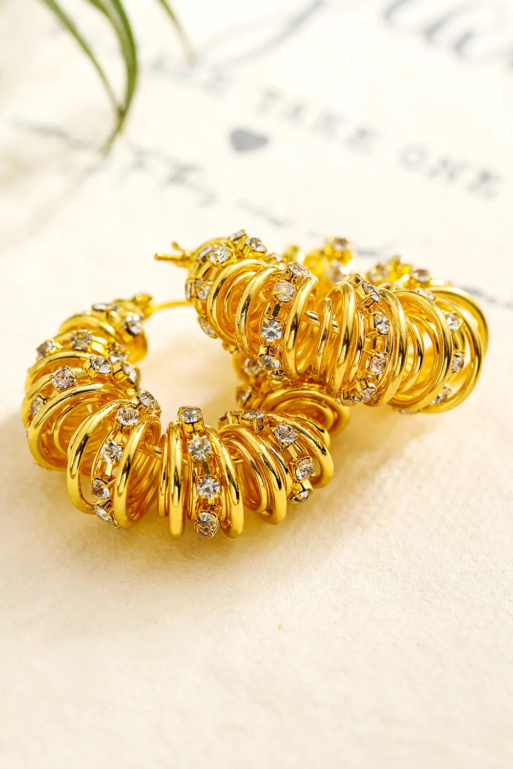 White Rhinestone Spiral Earrings by Threaded Pear sold by Zulily product image thumbnail 4