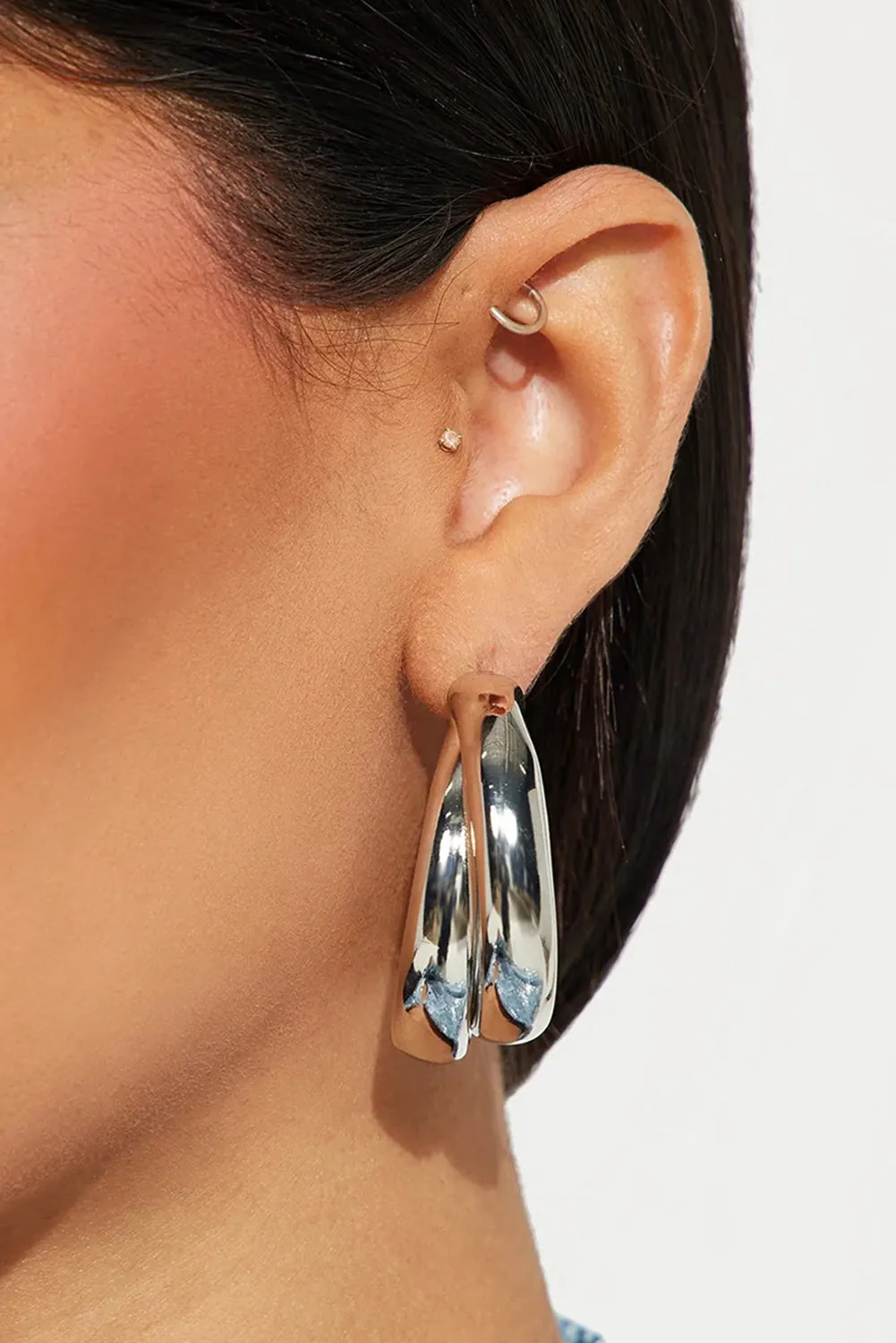 Silvery Layered Hoop Studded Earrings by Threaded Pear sold by Zulily