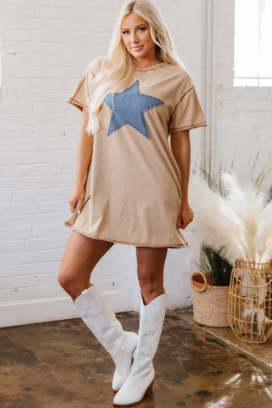 Luz Mineral Wash Star T-Shirt Dress by Threaded Pear sold by Zulily