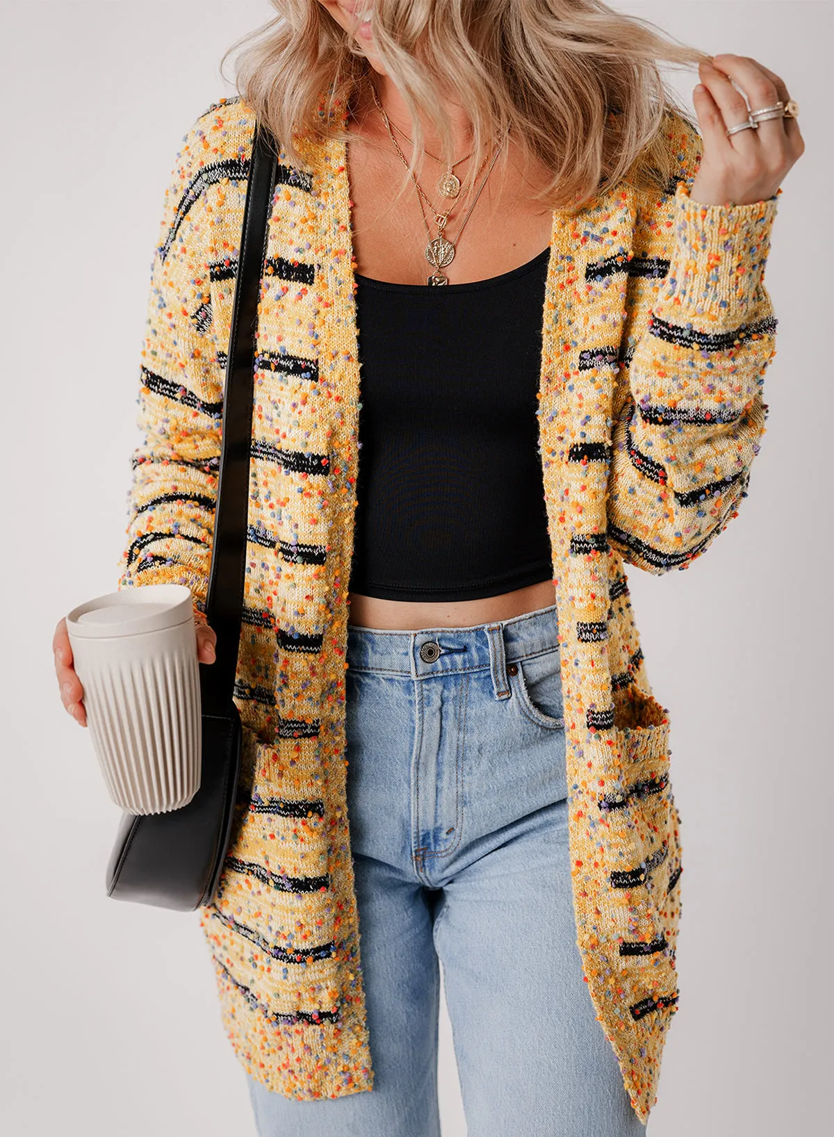 Morgan Pom Pom Knit Cardigan by Threaded Pear sold by Zulily