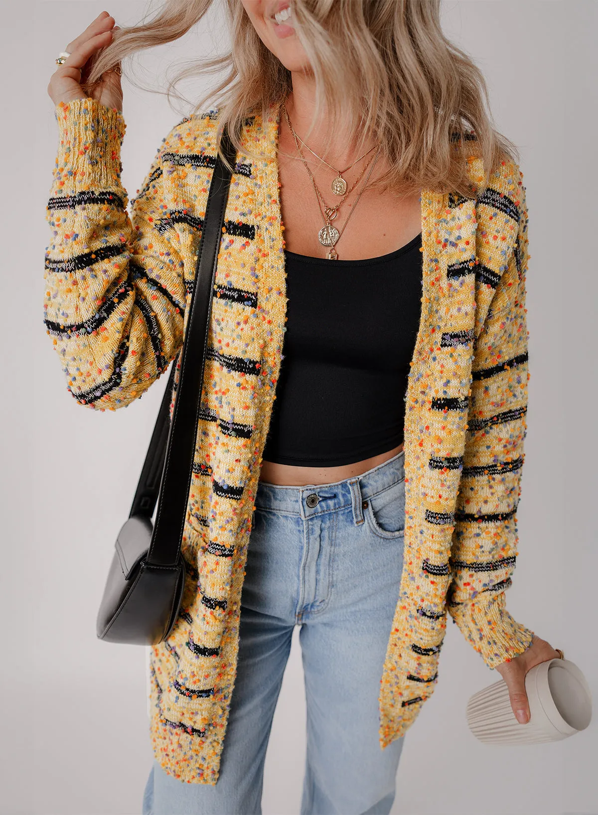 Morgan Pom Pom Knit Cardigan by Threaded Pear sold by Zulily product image thumbnail 4