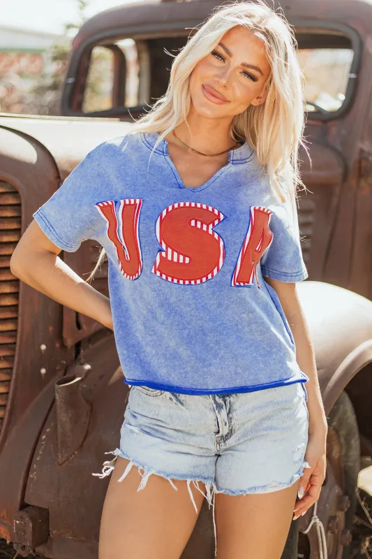 USA Patch Mineral Wash Vintage Graphic Top by Threaded Pear sold by Zulily