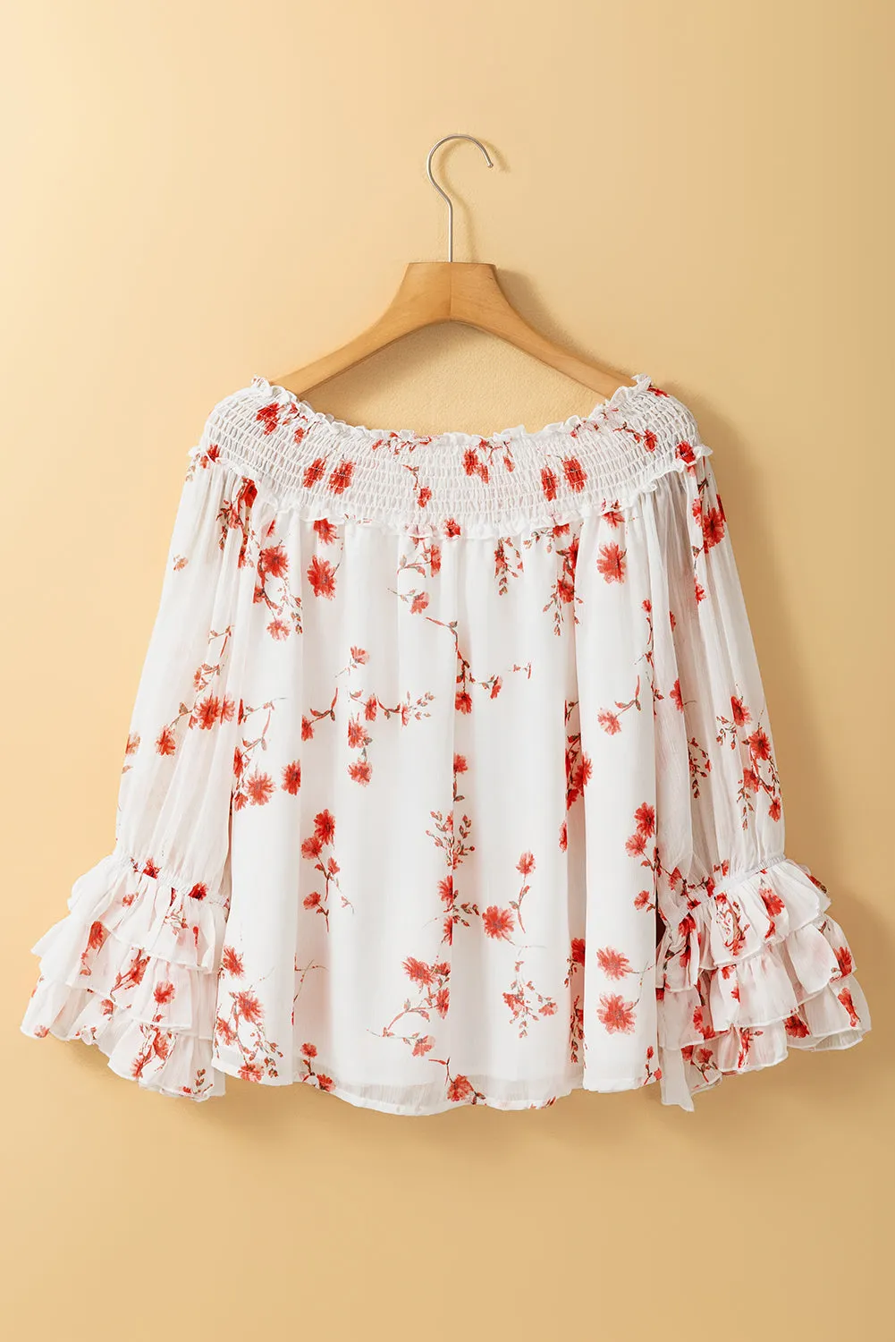 Catalina Off Shoulder Ruffled Sleeve Blouse by Threaded Pear sold by Zulily product image thumbnail 5