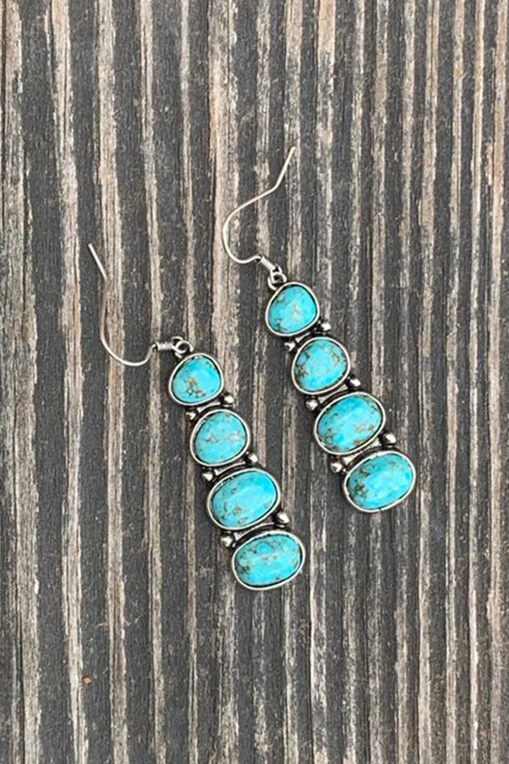 Turquoise Stacked Dangle Earrings by Threaded Pear sold by Zulily product image thumbnail 2