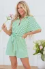 Annabelle Stripe Buttoned & Tie Romper by Threaded Pear sold by Zulily