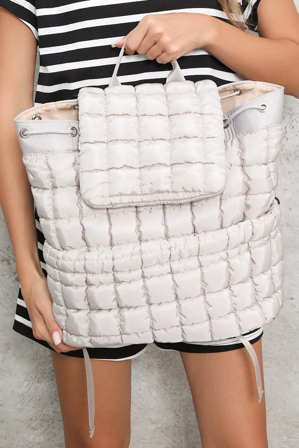 Natalie Quilted Puffer Backpacks by Threaded Pear sold by Zulily product image thumbnail 5