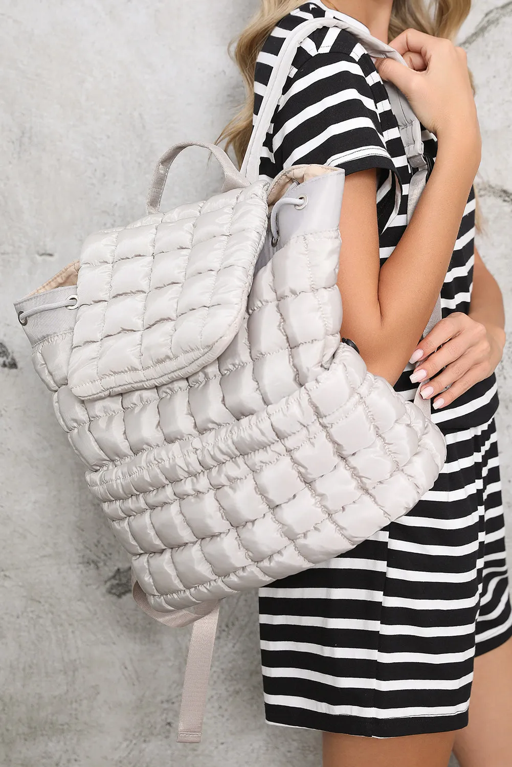 Natalie Quilted Puffer Backpacks by Threaded Pear sold by Zulily product image thumbnail 4