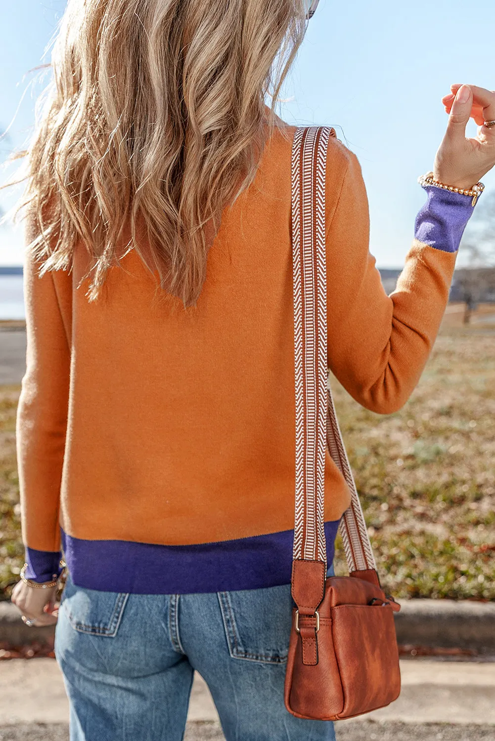 Evangeline Contrast Edge Slim Fit Sweater by Threaded Pear sold by Zulily product image thumbnail 4