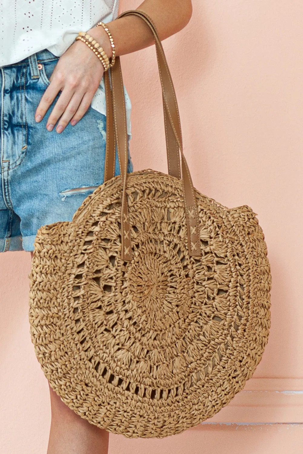 Mavis Bohemian Straw Woven Round Bags by Threaded Pear sold by Zulily product image thumbnail 4