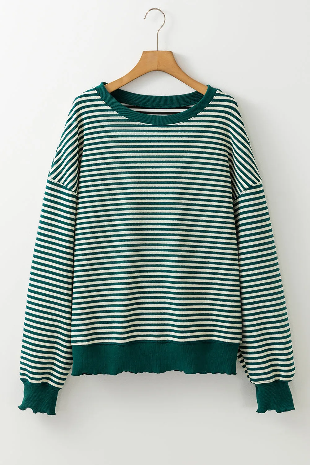 Angie Stripe Loose Drop Shoulder Long Sleeve Top by Threaded Pear sold by Zulily product image thumbnail 3