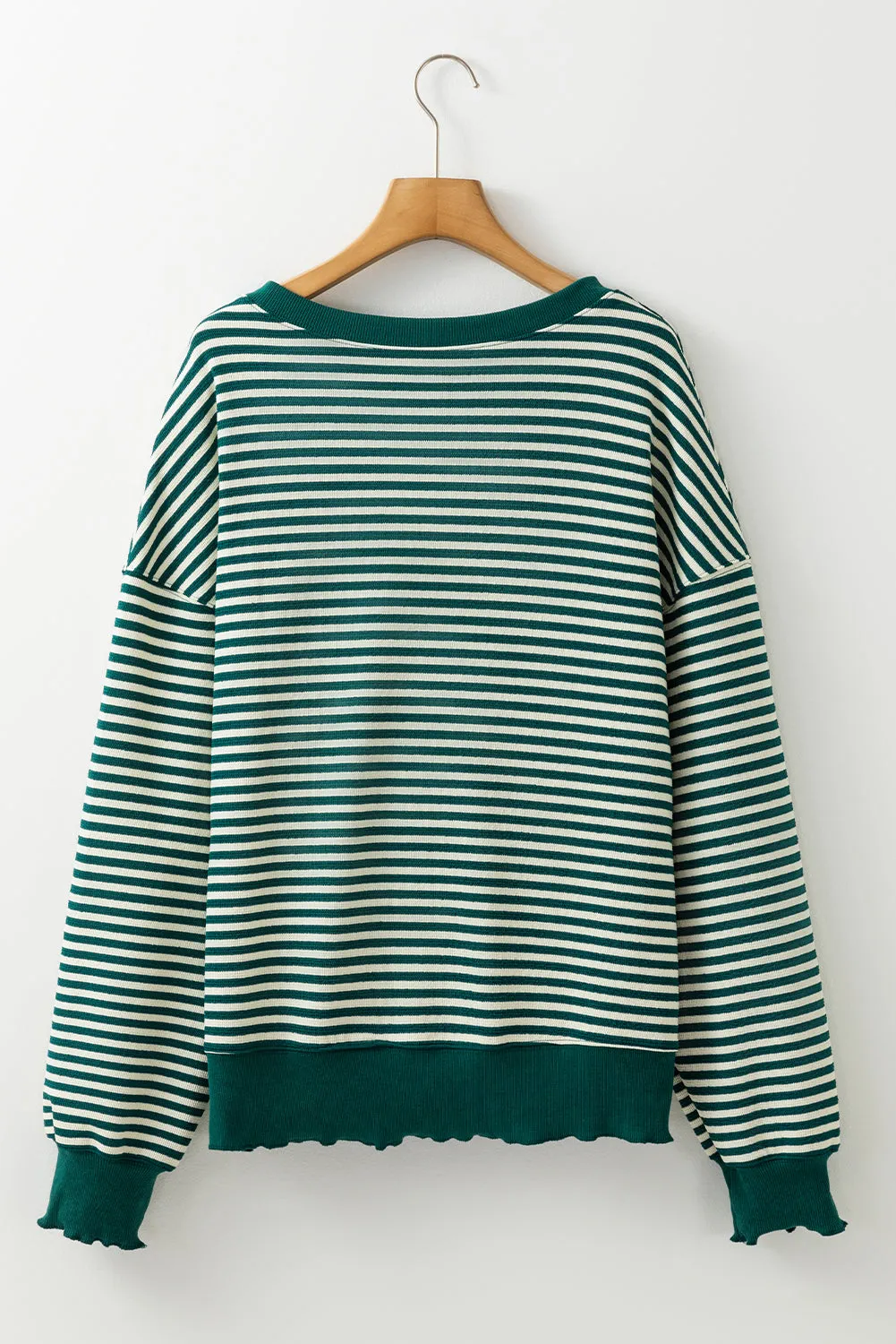 Angie Stripe Loose Drop Shoulder Long Sleeve Top by Threaded Pear sold by Zulily product image thumbnail 4