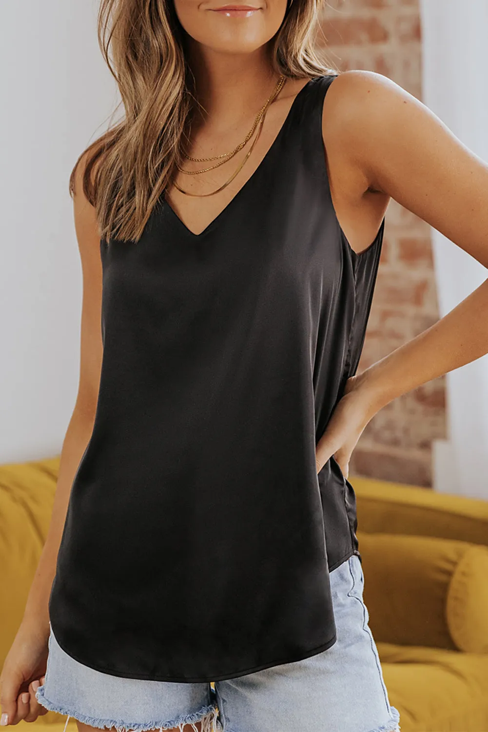 Miley V Neck Loose Tank Top by Threaded Pear sold by Zulily product image thumbnail 4
