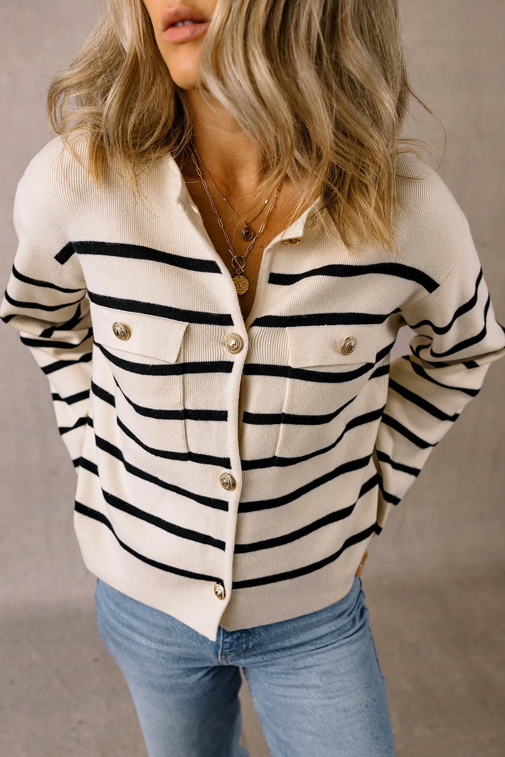 Genesis Pocket Buttoned Cardigan Sweater by Threaded Pear sold by Zulily product image thumbnail 4