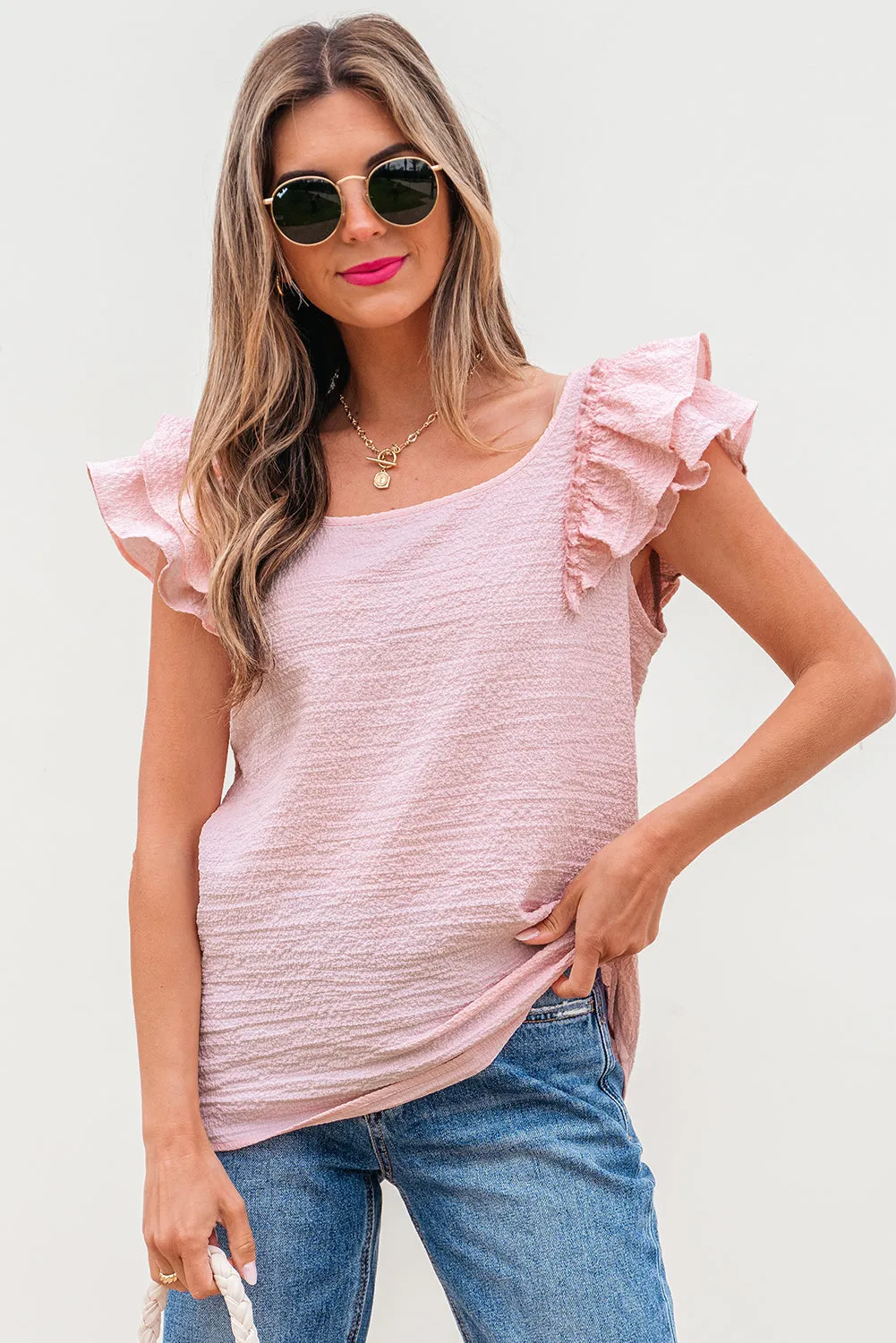 Katelyn Textured Bow Knot Blouse by Threaded Pear sold by Zulily