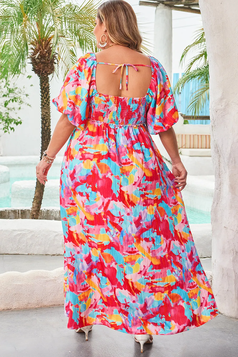 Rachel Plus Size Puff Sleeve Square Neck Dress by Threaded Pear sold by Zulily product image thumbnail 2