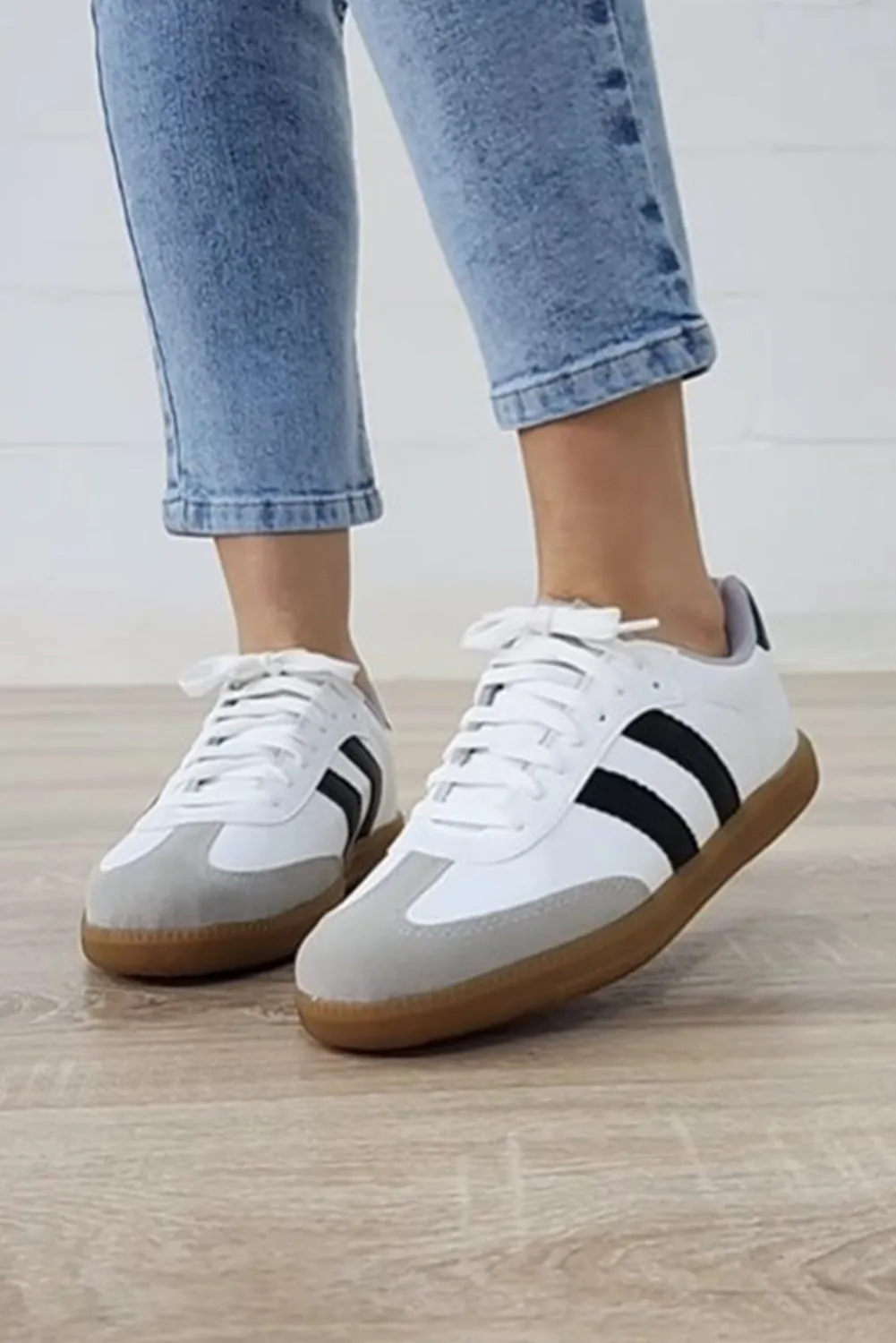 Willa Striped Lace-up Flat Sneakers by Threaded Pear sold by Zulily product image thumbnail 3