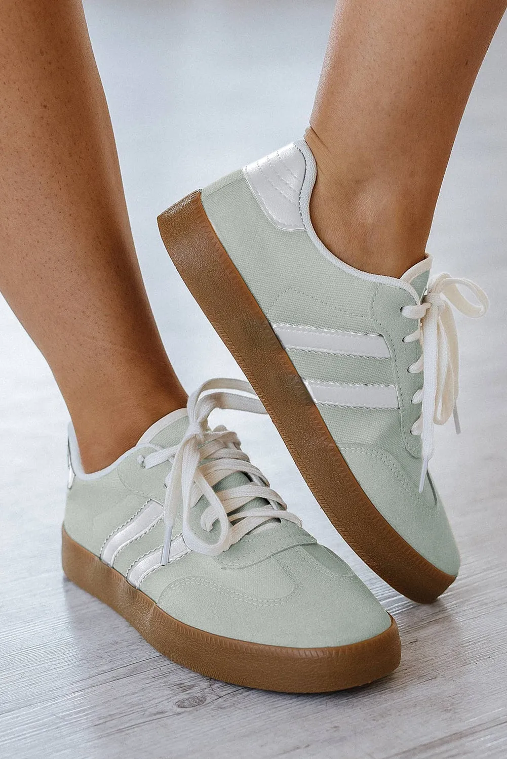 Willa Striped Lace-up Flat Sneakers by Threaded Pear sold by Zulily product image thumbnail 5