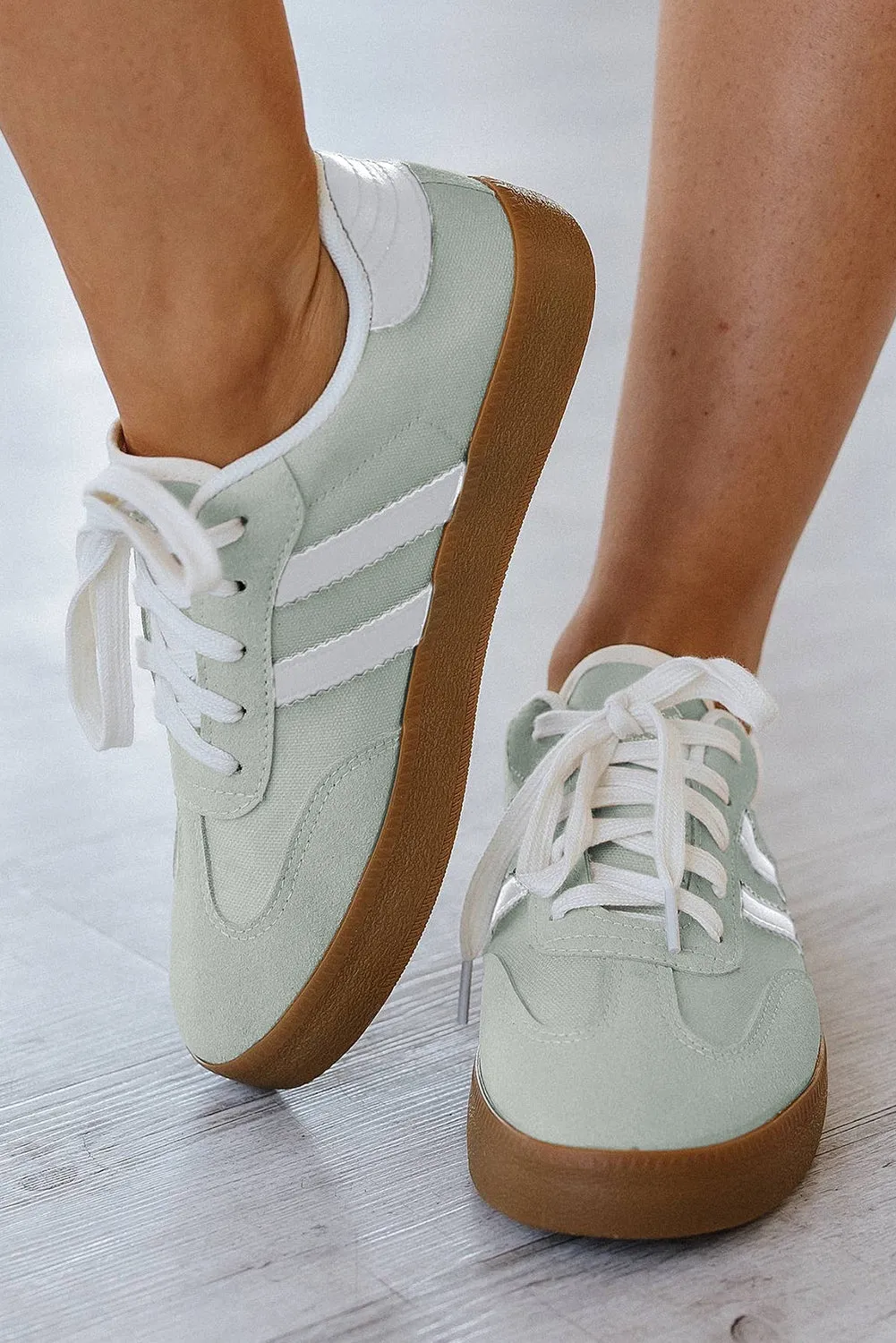 Willa Striped Lace-up Flat Sneakers by Threaded Pear sold by Zulily product image thumbnail 4