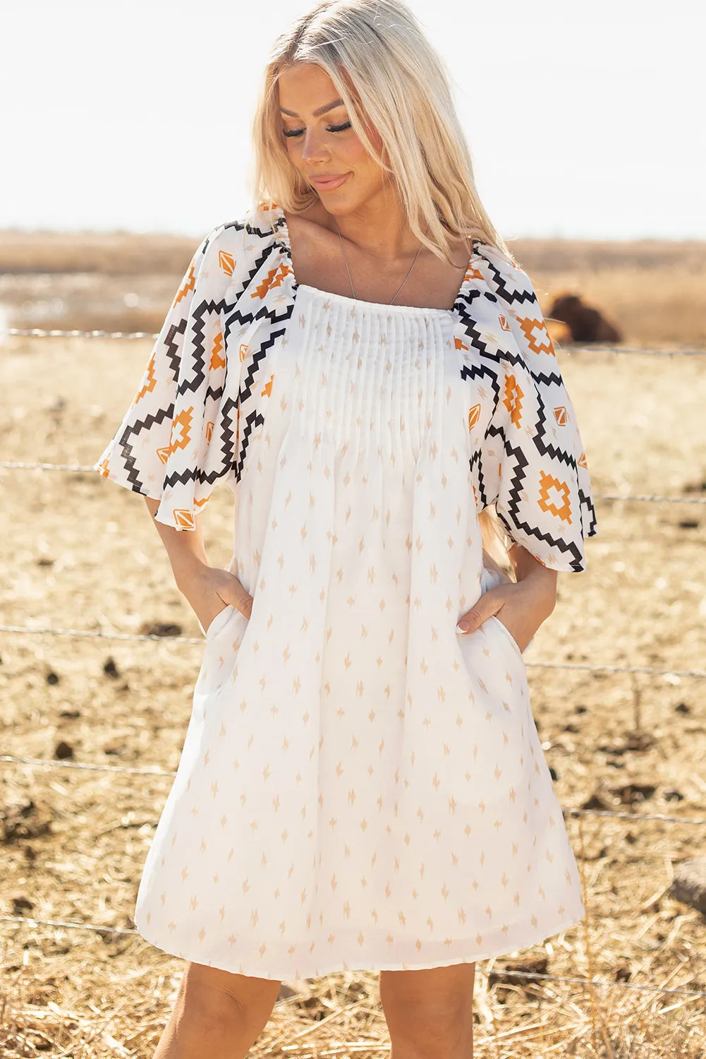 Penny Western Aztec Loose Mini Dress by Threaded Pear sold by Zulily product image thumbnail 3