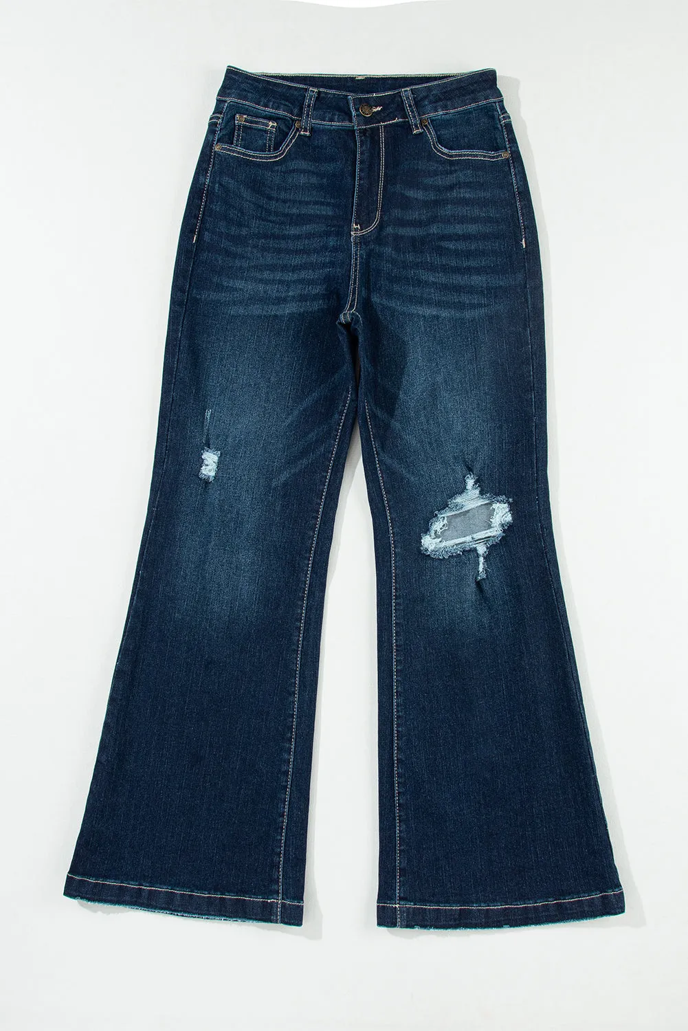 Khloe High Rise Ripped Bell Bottom Jeans by Threaded Pear sold by Zulily product image thumbnail 5