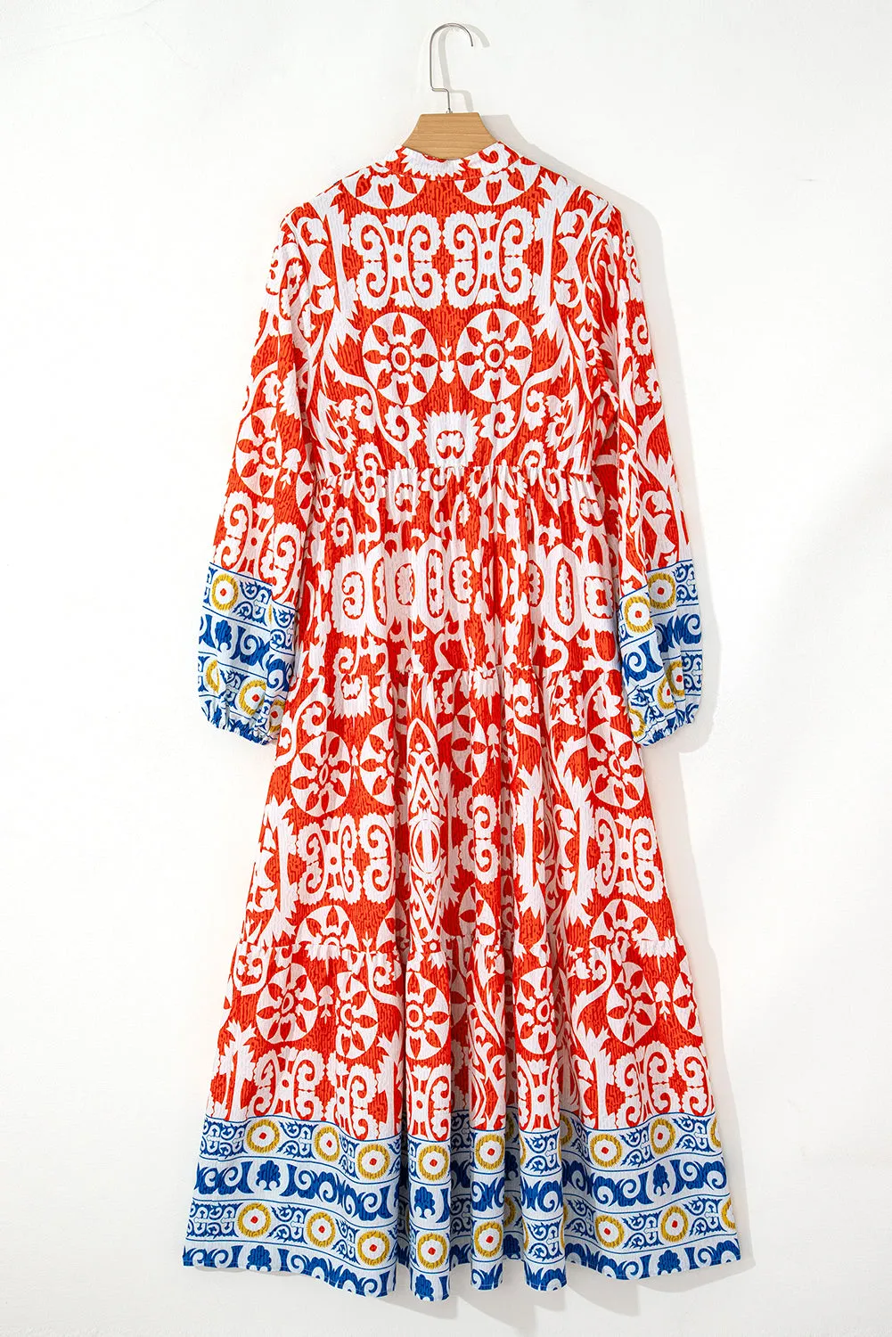 Lenora Boho Geometric Printed Long Sleeve Maxi Dress by Threaded Pear sold by Zulily product image thumbnail 5