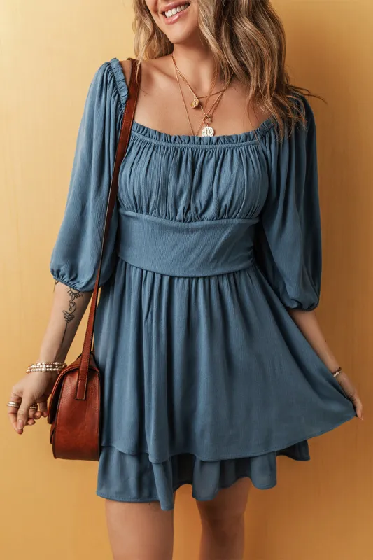 Katalina Frilled Layered Ruched Mini Dress by Threaded Pear sold by Zulily