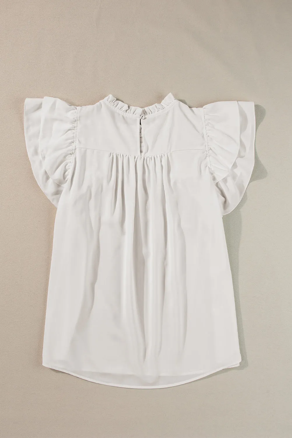 Dayana Ruffled Flutter Sleeve Pleated Blouse by Threaded Pear sold by Zulily product image thumbnail 4