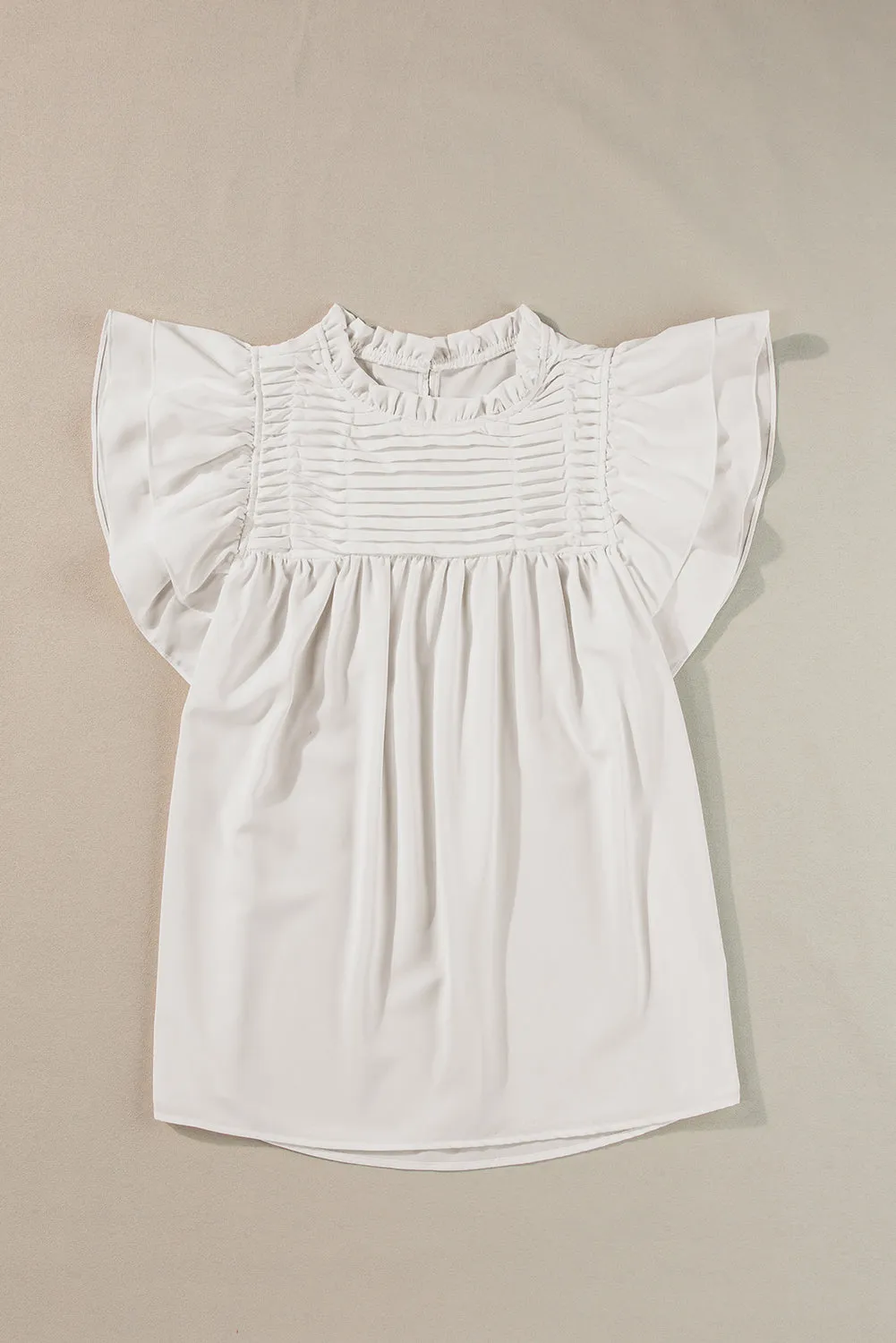 Dayana Ruffled Flutter Sleeve Pleated Blouse by Threaded Pear sold by Zulily product image thumbnail 3