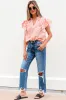 Nancy Floral Ruffle Sleeve Split Neck Blouse by Threaded Pear sold by Zulily