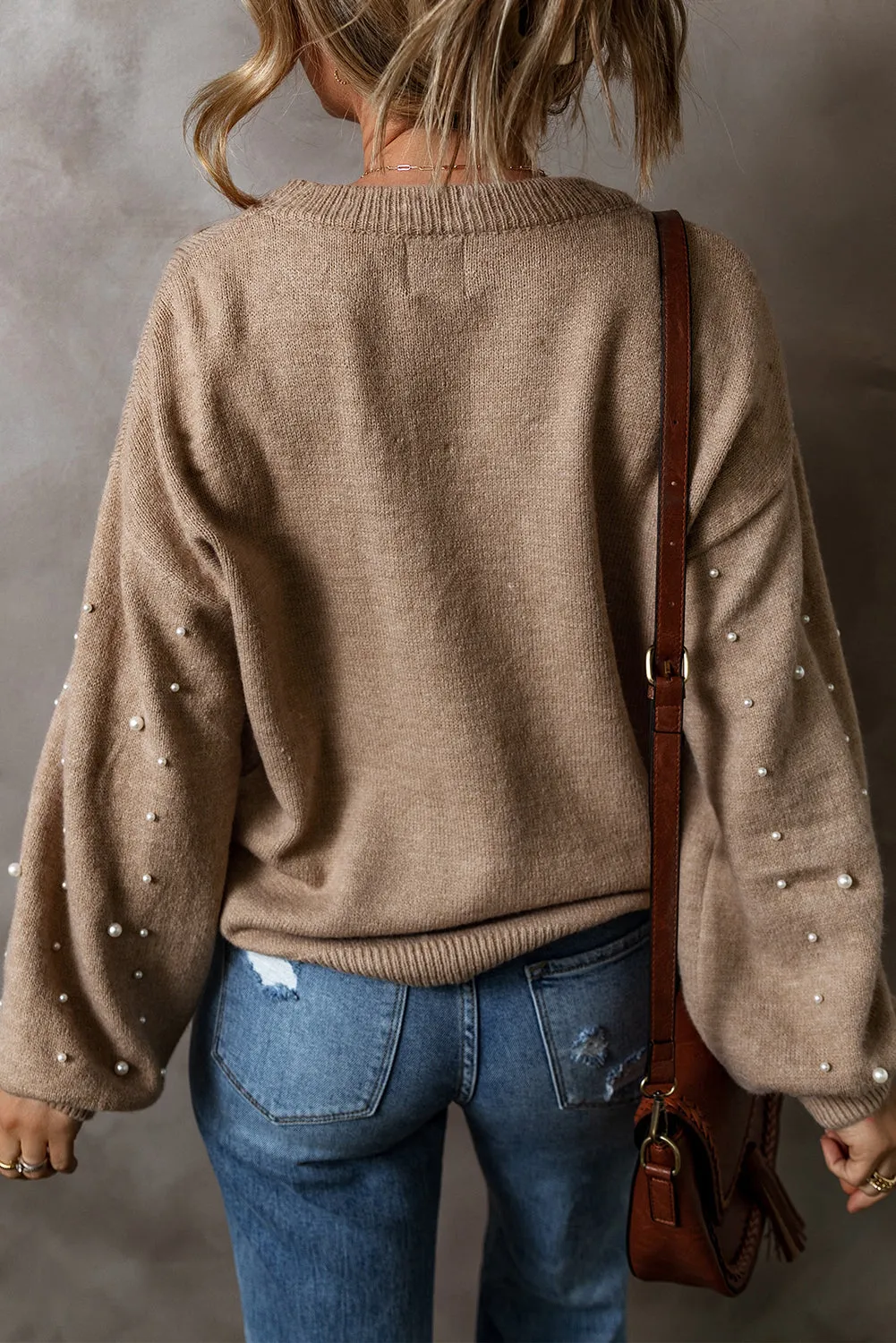 Elliot Pearled Drop Shoulder Round Neck Sweater by Threaded Pear sold by Zulily product image thumbnail 2