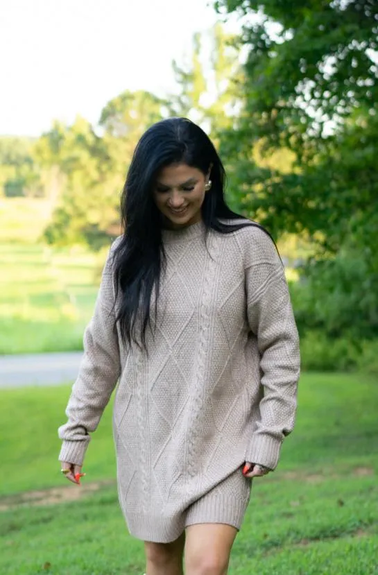 Aura Cable Knit Sweater Dress by Threaded Pear sold by Zulily product image thumbnail 5