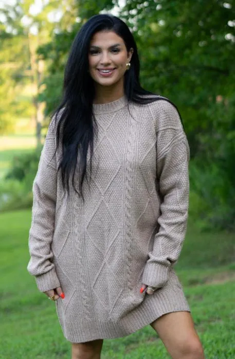 Aura Cable Knit Sweater Dress by Threaded Pear sold by Zulily product image thumbnail 4