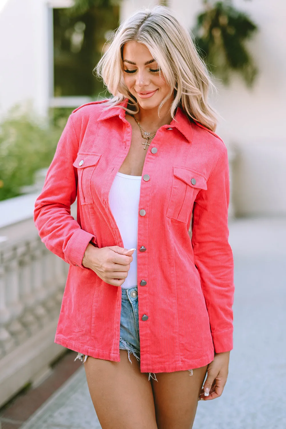 Claire Buttoned Flap Pocket Corduroy Jacket by Threaded Pear sold by Zulily product image thumbnail 5