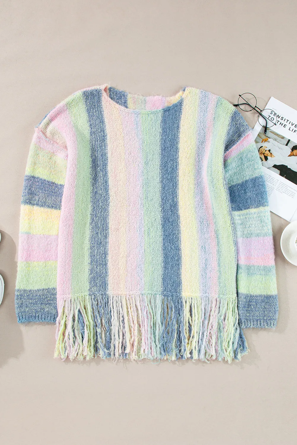 Aylani Fringed Tunic Sweater by Threaded Pear sold by Zulily product image thumbnail 5