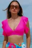 Lauren Ruffled V Neck Swim Top by Threaded Pear sold by Zulily