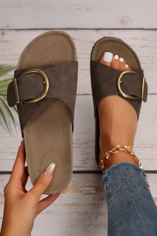 Tilly Buckle Thick Sole Slippers by Threaded Pear sold by Zulily