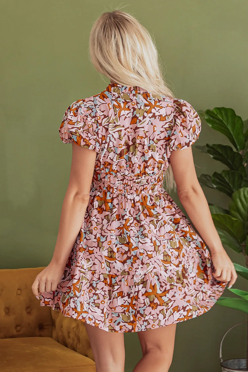 Florence Floral Puff Sleeve Mini Dress by Threaded Pear sold by Zulily product image thumbnail 2