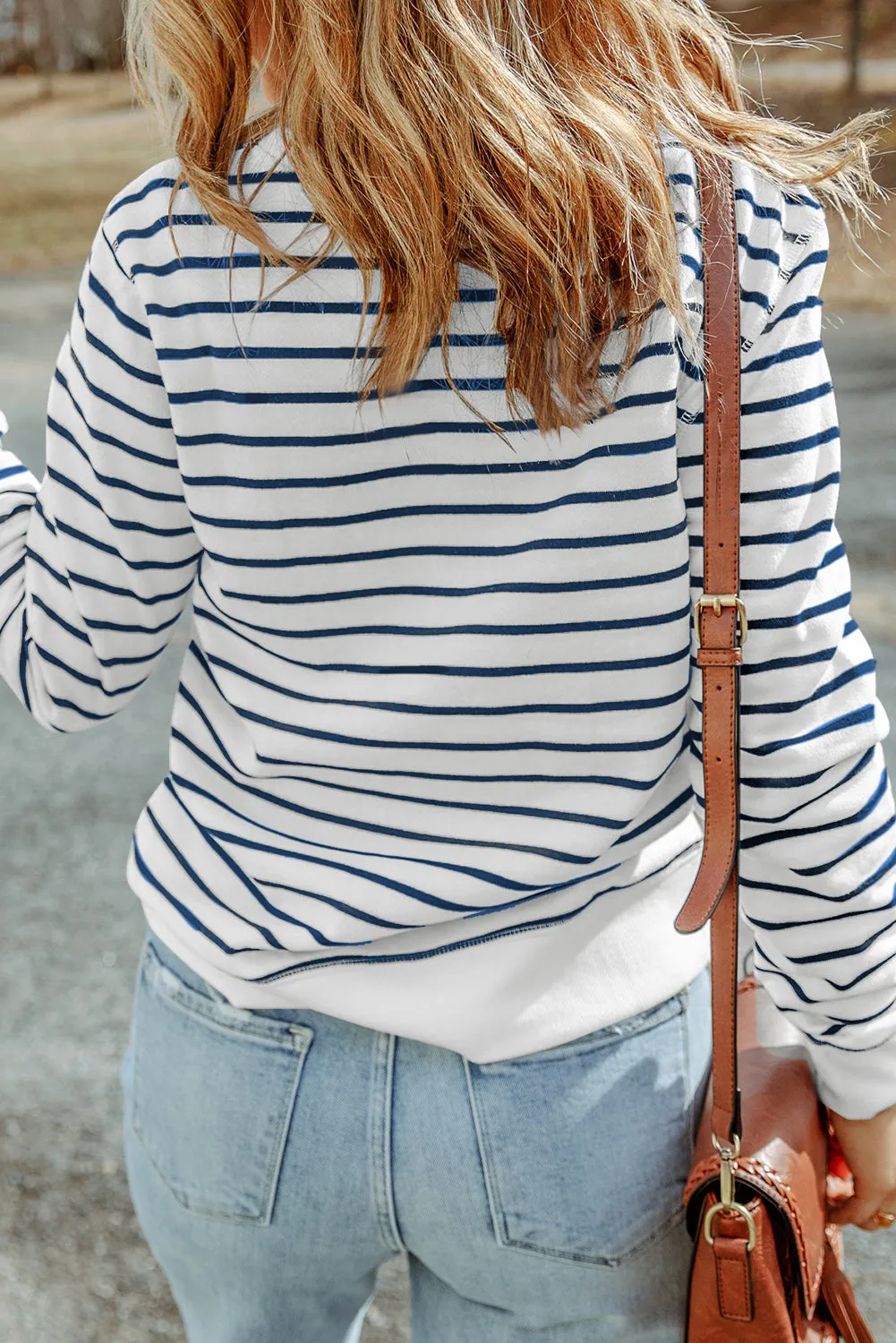 Hannah Striped Print Ribbed Trim Long Sleeve Top by Threaded Pear sold by Zulily product image thumbnail 2