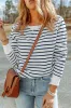 Hannah Striped Print Ribbed Trim Long Sleeve Top by Threaded Pear sold by Zulily