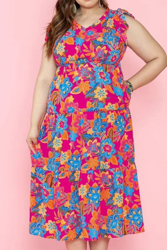 Jessie Ruffled Sleeveless Plus Size Long Dress by Threaded Pear sold by Zulily