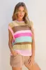 Jamie Stripe Crochet Cap Sleeve Loose Fit Sweater Top by Threaded Pear sold by Zulily