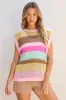 Jamie Stripe Crochet Cap Sleeve Loose Fit Sweater Top by Threaded Pear sold by Zulily