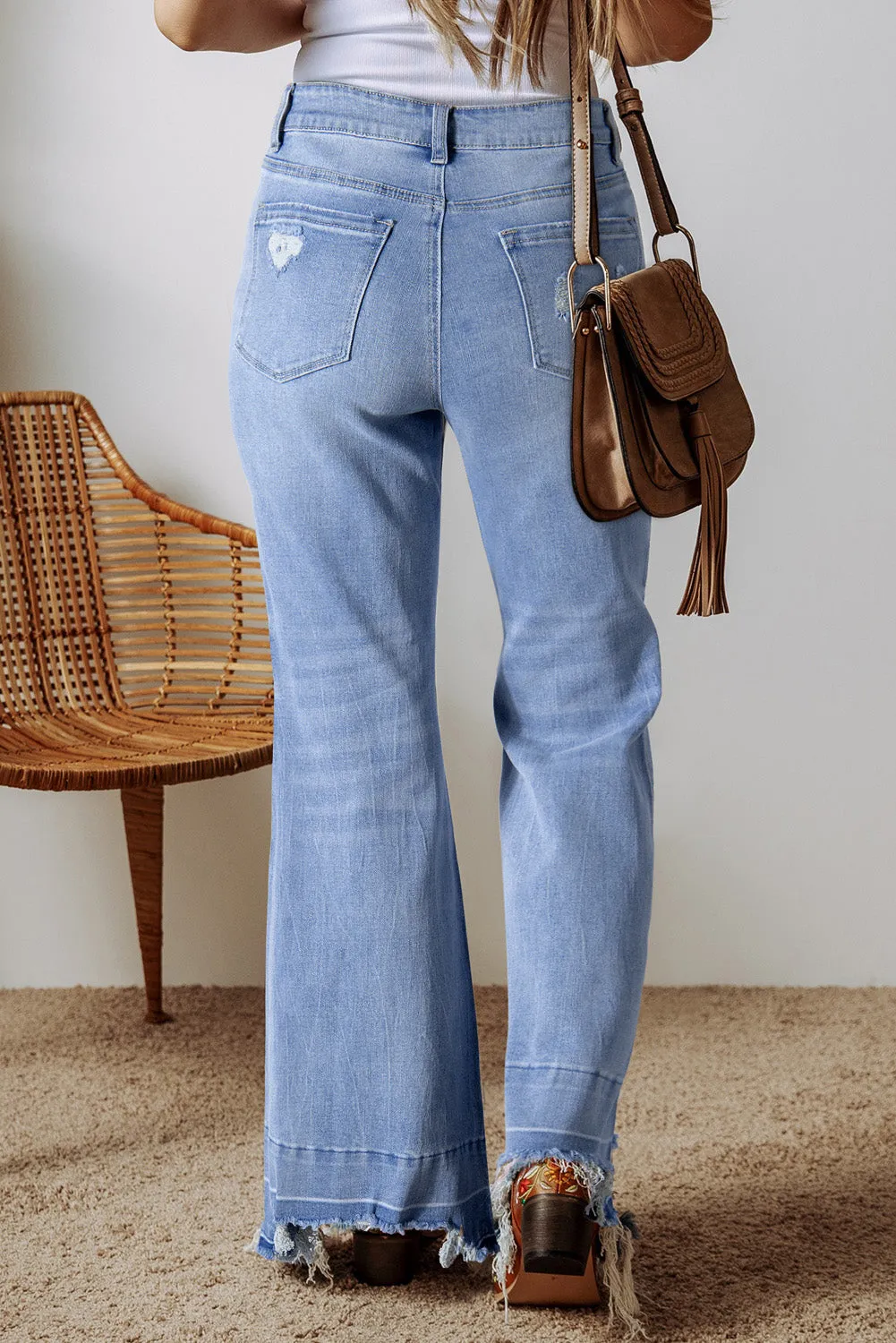 Ashleigh Acid Wash High Waist Flared Jeans by Threaded Pear sold by Zulily product image thumbnail 2